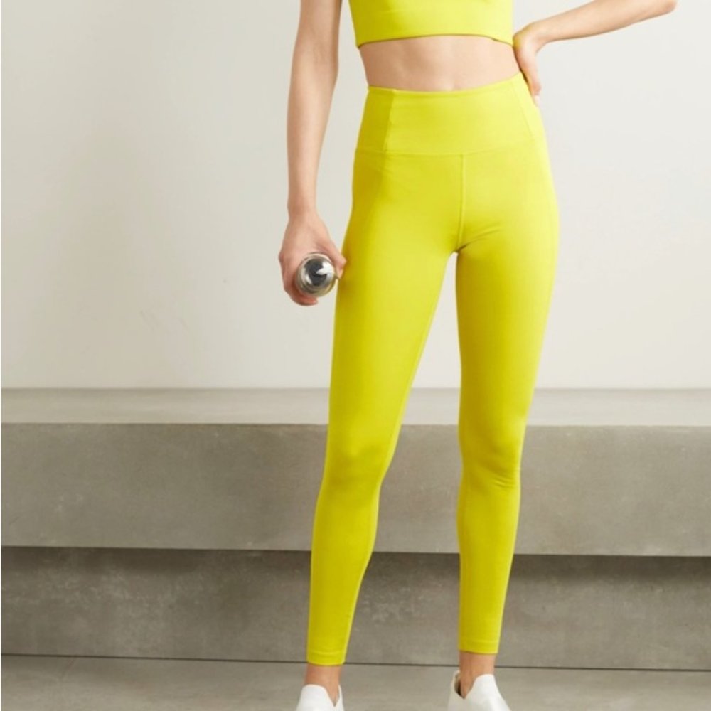 Girlfriend Collective chartreuse leggings Sz L
